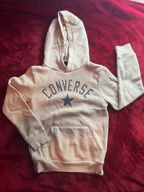 Converse Cream Hoodie with Gray Logo